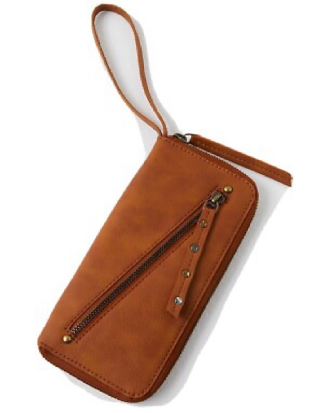 Free People Cognac Brown Wristlet Wallet